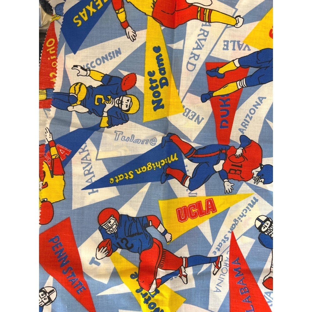 Vintage Springs Industries Football Fabric Pennant Collegiate Americana Retro